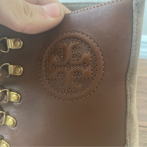 Tory Burch 95 mm Miller Lug Sole Booties boots lace up zipper chunky combat boot - Picture 13 of 16